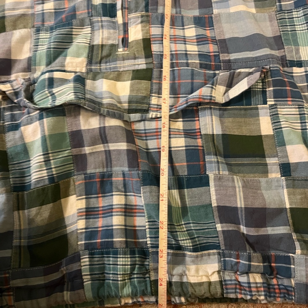 LL Bean patchwork plaid pullover 100% cotton 1/2 … - image 8